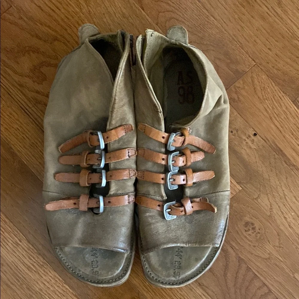 A.S.98 Leather Buckle Sandals - Picture 2 of 7